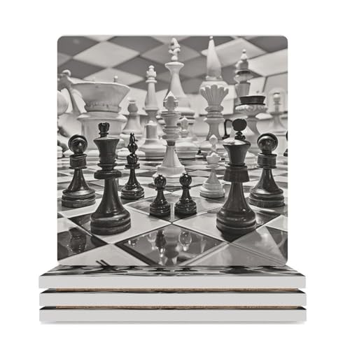 Dessous de verre en céramique chic noir et blanc pour table basse - 2