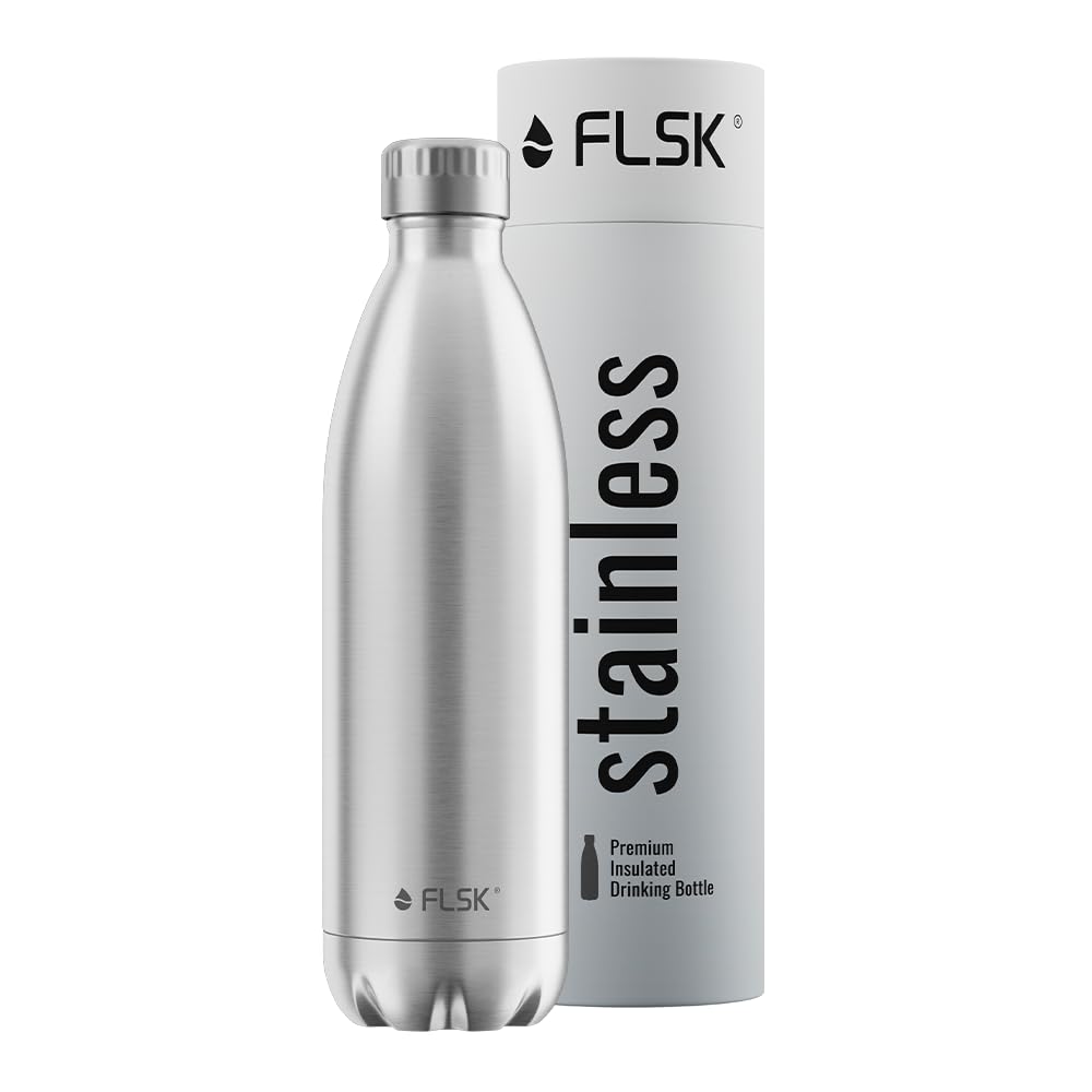 FLSK フラスク ステンレスボトル ホワイト 1L 保温冷 炭酸可 Amazon | FLSK フラスク 炭酸対応 水筒 1L 真空断熱 ドイツ