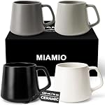 MIAMIO - Coffee Mugs Set of 4 / Large Ceramic Coffee Cups (420 ml) - Mug for Cappuccino, Tea, Espresso - Microwave and Dishwasher Safe - Luxe Collection (Classic Pastel)