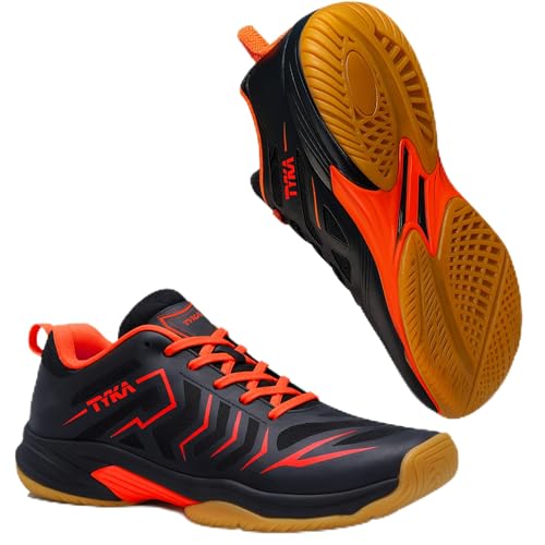 Image of TYKA Court Lite Lightweight Badminton Shoes for Men - Indoor Court Shoes with Superior Grip & Comfort Neon