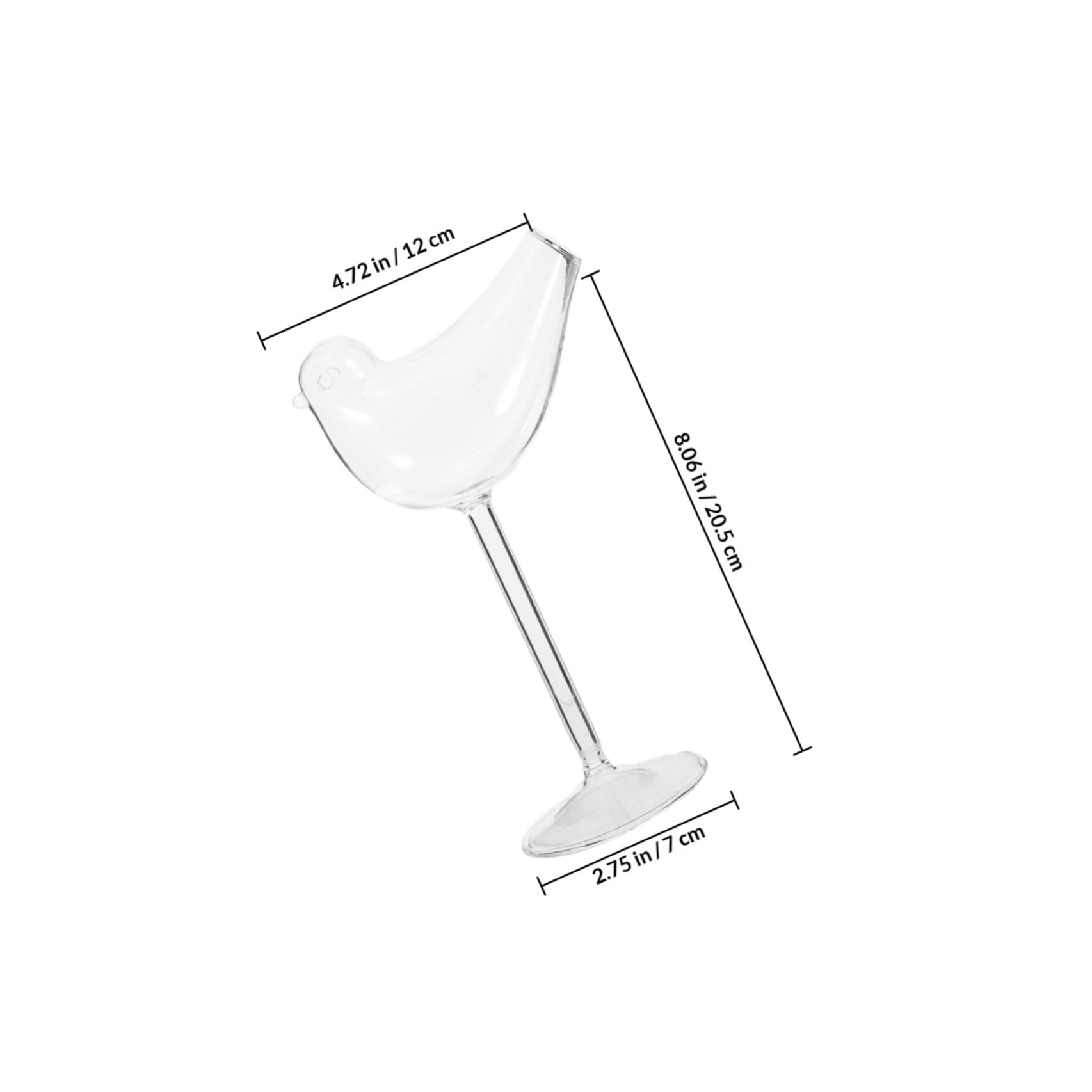 KOMBIUDA 4 Piezas Copa de Cóctel Forma de Pájaro de Vidrio 150ml