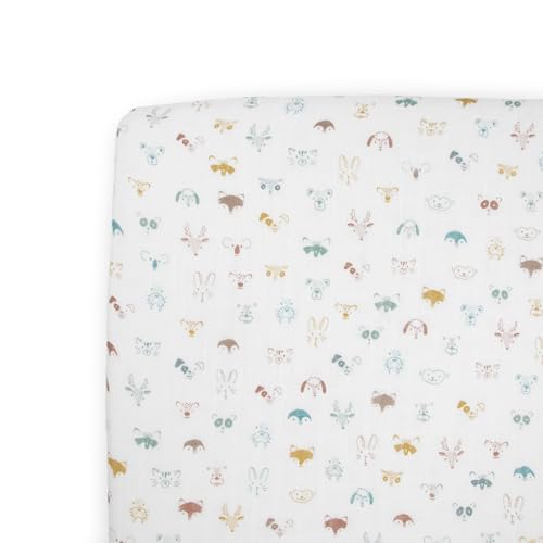 Image of Little Unicorn Toddler Bedding 3-Piece Set | Includes Comforter, Crib Sheet & Pillowcase | Soft & Breathable Muslin Fabric | for Convertible Cribs & Toddler Beds (Watercolor Critters)