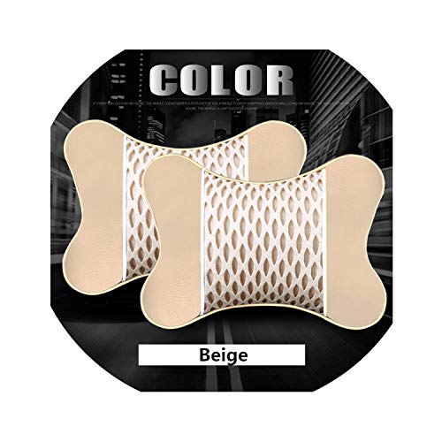 Car Headrest Mounted On A Vehicle Headrest Neck Pillow Leather Breathable, Two Built-in