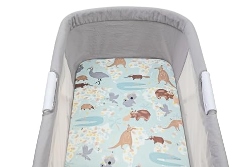 Image of Onacosht Bassinet Sheets for Baby Boy and Girl, Stretchy Breathable Fitted Sheet Universal for Bassinet Cradle Hourglass Oval Rectangle Pad /Mattress, 4 Pack Woodland Animal Printing