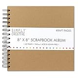 Rayher 60682000 Scrapbooking Album, 40 Blätter, säurefrei, lösungsmittelfrei, Fotoalbum, Spiralalbum aus Kraftpapier, zum selbst gestalten für Hochzeit, Taufe, Geburtstag, Schwarz, 20,5 x 20,5 cm