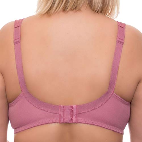 Wide Strap Bra Plus Size Full Coverage Underwire Support Panels 34 36 38 40 42 44 46 / C D E F G H I J (38G, Dusty Rose) #TOP2