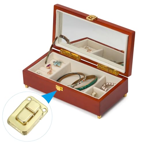 Image of PATIKIL Toggle Catch Lock 1.6 inch x 1.1 inch, 18 Pack Metal Buckle Hasp Lock Latch Clasp for Jewelry Box Wooden Case Decoration, Light Gold