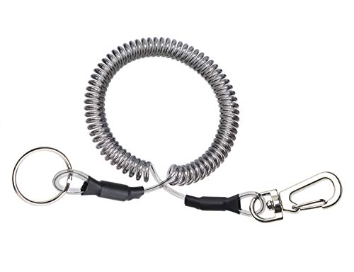 Mini Skater Fishing Coil Lanyard Fishing Tool Retractable Plastic Safe Rope Wire for Securing Fishing Pliers, Kayak, Surfing, Boating and Wading,1Pcs (Spiral Length:6 inch)