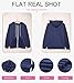 Dokotoo Women's Fall Solid Color Full Zip Up Hoodie Long Sleeve Blue Hooded Sweatshirts Pockets Jacket Coat for Women Teen Girls 2025 Fashion Casual Medium