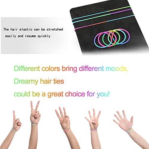 120 Pcs No Damage Elastics Hair Ties, Assorted Hair Bands Perfect for Medium to Thick Hair, Multicolor Pony tails Holders for Men, Women, Girls and Boys (4mm) - Thumbnail 4