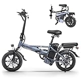 NAVIC CB6 Electric Bike for Adults, 750W Peak Power Folding Ebike, 22Mph Max Speed, 499.2Wh Removable Battery, 14' Adults Electric Bicycle, Max 28Miles Long Range, Mini E Bikes