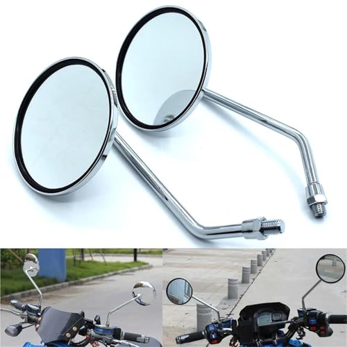 Espejos retrovisores cromados de manillar para Kawasaki ZX636R y ZX9R, máxima visión lateral 4