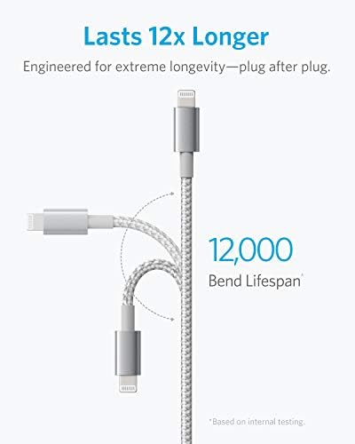 Anker iPhone Charger Cable, 6 ft Lightning Cable, 331 Cable, Premium Nylon USB-A to Lightning Cable, MFi Certified iPhone Charger Cable for iPhone SE/Xs/XS Max/XR/X/8 Plus/7/6 Plus, iPad, and More