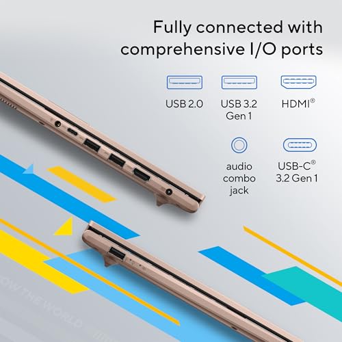 Laptop ASUS Vivobook 15, pantalla táctil FHD de 15.6”, Intel Core i5-1334U, gráficos Intel Iris Xe, memoria de 16 GB, SSD de 512 GB, Champagne, F1504VA-AB56-PK