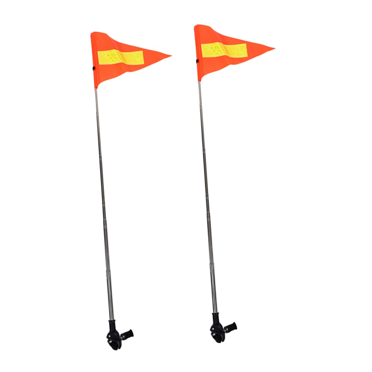 BESPORTBLE 2pièces Drapeau pour Voiturette avec Mât Réglable Et Design Réfléchissant Haute Visibilité pour Sécurité Extérieure
