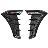 Universal Car Fender Side Vents, Air Flow Intake Hole Grille ， Side Marker Air Wing Vent Trim Cover ， Fender Decorative Spoiler。The Whole Back is Double-Sided Glue (Black)