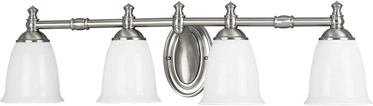 Progress Lighting P3041-09 4-Light Victorian Bath Bracket, Brushed Nickel