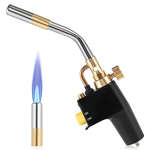 Holdfiturn MAPP Propane Torch Heavy Duty Brazing Torch Multi Purpose Gas Torch for Welding Paint Removal Cooking Searing (Gas Cylinders Not Included)