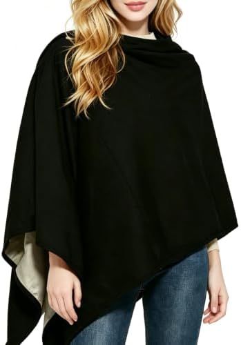 Amerthing EMF Shielding Poncho Blanket,Wearable Faraday Blanket,Pure Silver Fiber RF Shielding WiFi Blocker,EMF Protective Clothing Maternity Blanket,28"*72",Black