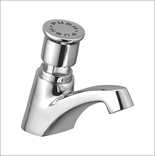 Kamal Full Brass Push Pillar Cock Faucet | Deck Mount Installation Type | for Wash Basins - Silver (Pack of 1) (B01A397CT4) Amazon Price History, Amazon Price Tracker