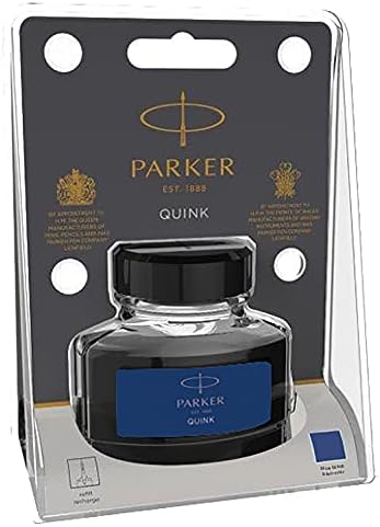 Parker Fountain Pen Liquid Bottled Quink Ink, 57 ml, in a Blister Pack - Blue/Black