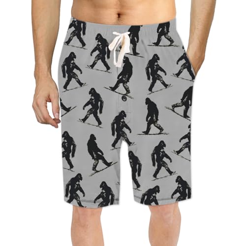 Image of Mens Pajama Shorts Graphic Lounge Bottoms Sleep Pjs with Pockes