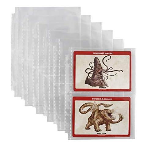 Forged Dice Co. 2 Pocket Pages Pack of 30-3.75" x 5.25" Pocket - 6" x 8" Page Size - Fits Mini Binder 3 Ring Binders Planners and Monster Card Binder - Holds Monster Cards 3.5x5 Index Cards Coupons Cover