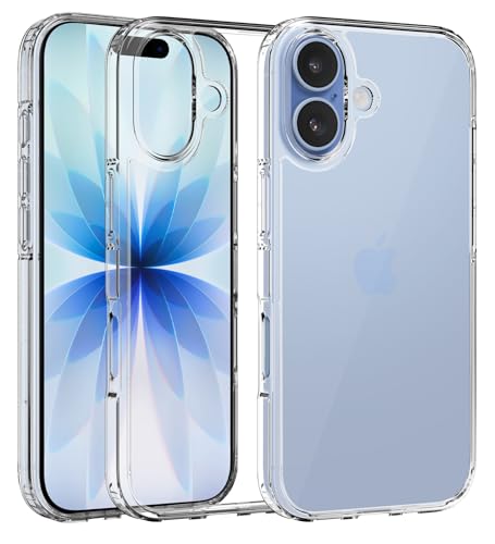 Image of Golden Sand Ice Crystal Back Cover Case for iPhone 17 5G - Transparent, Slim Fit, Military-Grade Drop Protection, Raised Lips, Anti-Scratch (Clear, TPU+PC)