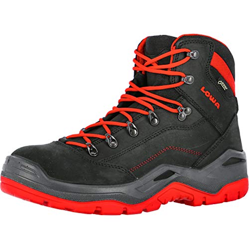 LOWA Renegade Work GTX Mid S3, Farbe:schwarz/rot, Schuhgröße:44 (UK 9.5)
