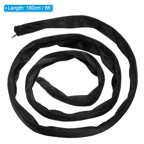 Image of PATIKIL 6ft Lamp Chain Cover, Chain Protective Sleeve Washable with Zipper for Chandelier Lighting Wires Swing Light Fixture, Black