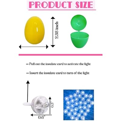 GiftExpress 50 Pcs 72 hrs Glow in the Dark Easter Eggs for Easter Hunt, Basket Fillers and Goodie Favor, Prefilled Plastic Egg, Surprising Egg - Bright Colors Light up for 3 days