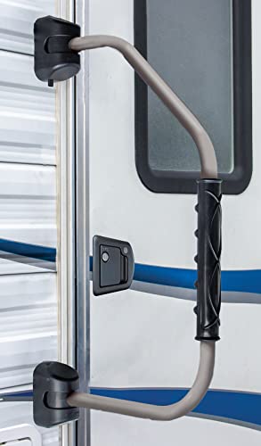 RV Designer R3278 GripSafe Handrail Assist - Locking Folding Aluminum RV Grab Handle with Notched Grip - Safe Entry Assist for RV Door - Easy Installation, 27 Inch, Gray - Thumbnail 2