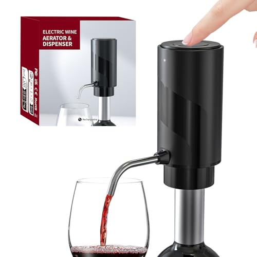 Wine Aerator Electric Wine Decanter Automatic Wine Aerator,Wine Dispenser Wine pourer with Rechargeable for Christmas, parties, weddings, dates (Black)