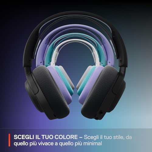 Arctis Nova Cuffie da gioco multipiattaforma wireless - Controllo via app - Batteria 40h - Driver magnetici al neodimio - 2,4GHz/BT - Mic staccabile - PS5, PS4, PC, Switch - Lavanda - Cuffia gaming - Immagine 8