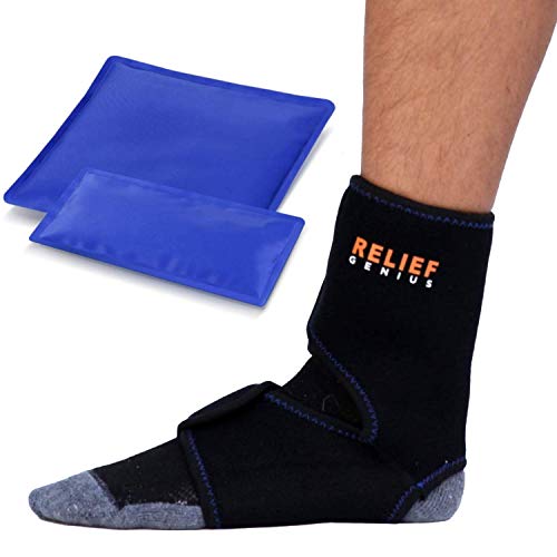 Relief Genius Cold Brace for Achilles Tendonitis & Ankle Pain Relief - Ice Pack Achilles Tendonitis Brace for Ankle Pain & Injuries - Achilles Tendonitis Brace for Women & Men