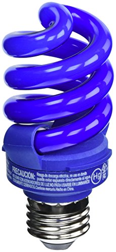 TCP CFL Spring Lamp, 60W Equivalent, Blue Colored Spiral Light Bulb