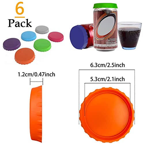 2 Pcs Tampas de lata de silicone | 6 pcs refrigerante/bebida/cerveja lata tampas | Tampa de lata de