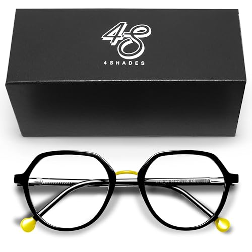 Image of 4SHADES Blue Light Blocking Glasses for Eye Strain | Women & Men | Stylish Round Frames | Computers Gaming & Screen
