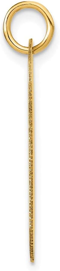 14K Yellow Gold Polished Letter B Initial Dog Tag Charm