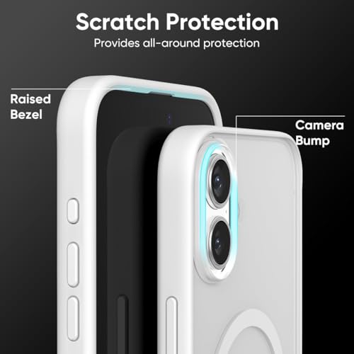 Protection iPhone 16 Plus antichoc compatible MagSafe blanc transparent - 5