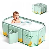 Conservation de la chaleur durable : notre baignoire pliable pour bébé est fabriquée en panneaux composites renforcés et en PVC souple, ce qui offre une excellente isolation. Ainsi, les bébés et les tout-petits jusqu'à 8 ans profitent d'une expérience de bain agréable à tout moment. Remarque : en raison du matériau, il peut y avoir une légère odeur lors de la première ouverture. Veuillez bien nettoyer et aérer la baignoire avant la première utilisation, alors tout est en ordre.