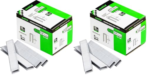 Image of meite 18 Gauge 1 /4-Inch Narrow Crown Staples, 1 /2-Inch Length Heavy Duty Galvanized Upholstery Staples for Electric or Pneumatic Narrow Crown Staple Guns (8,000 PCS) (Pack of 2)