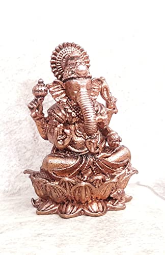 Image of Copper Idols of god Ganesh, 2.2 inches, 145 Grams, Patina Antique Finish, Pack of 1 Piece