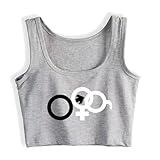 Cuckold Bull Sissy Hotwife BBC Grafische Print Tank Top Volwassen Humor Fun Flirty Print Yoga Sport Workout Crop Top Grey