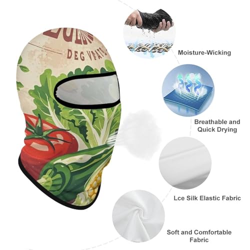 Balaclava vintage para verduras, máscara facial para hombres y mujeres, protección solar, transpirable, máscara de cabeza completa para senderismo, ciclismo, carrera y conducción miniatura 3