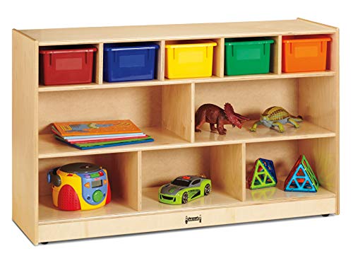 Jonti-Craft 0717JC Low Combo Mobile Storage Unit with Assorted Colored Bins