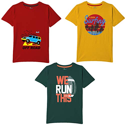 Image of Real Basics Boy's Regular Tshirt(Pack of 3)