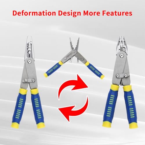 Pince à dénuder pliable multifonction avec dénudeur de câble et sertisseur - 7