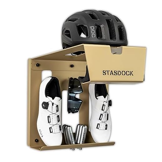Stasdock Elegante Soporte de Pared Bicicleta - Colgador para Bicicletas (New Gold) Porta Bici - Gancho Elevador Bicicleta de Carretera