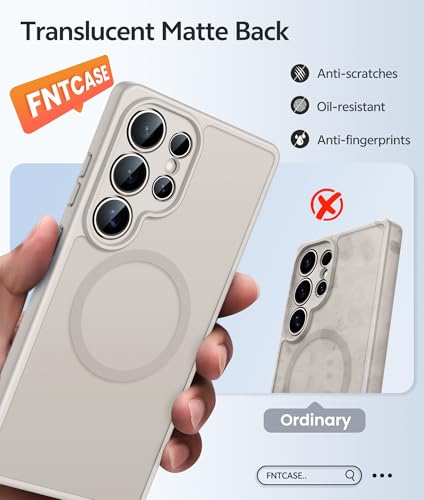 Image of FNTCASE for Samsung Galaxy S24 Ultra Case: [Fit for Magsafe] [Full Camera Protection] Translucent Matte Cases with [Screen Protector] Military Grade Shockproof Protective Phone Cover